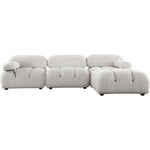 Paloma 4PC Modular 111 Inch Reversible Chaise Sectional in Light Cream Velvet