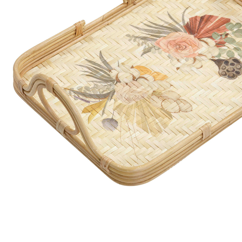 Corey - Floral Bamboo Tray - Multi - R&R Furniture Gallery (Fountain Valley, CA)
