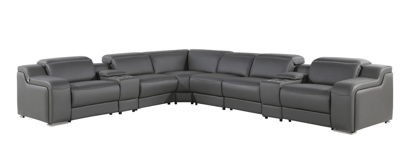 1116 - Power Reclining Italian Leather Sectional - R&R Furniture Gallery (Fountain Valley, CA)