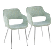 Set of two Lumi Source Margarite contemporary dining chairs with sleek design and modern style, shown from side view.