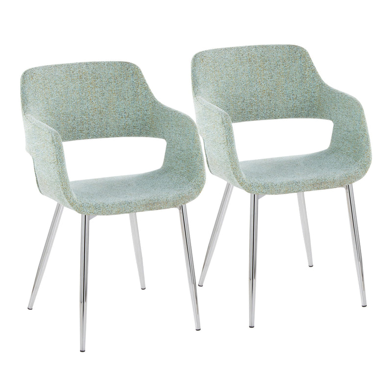 Set of two Lumi Source Margarite contemporary dining chairs with sleek design and modern style, shown from side view.