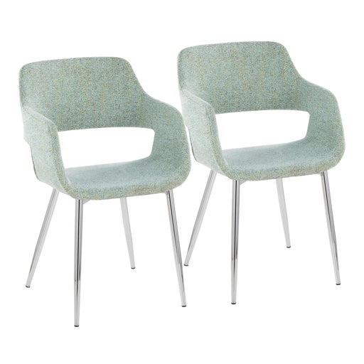 Set of two Lumi Source Margarite contemporary dining chairs with sleek design and modern style, shown from side view.