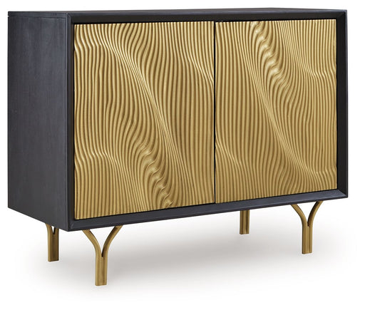 Tayner - Accent Cabinet - Black / Gold Finish - R&R Furniture Gallery (Fountain Valley, CA)