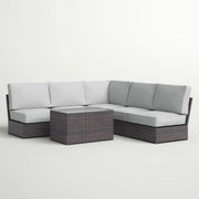 Modular 4 Person Outdoor Seating Group With Cushions - Espresso - R&R Furniture Gallery (Fountain Valley, CA)