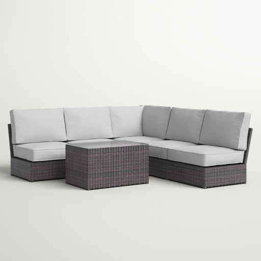 Modular 4 Person Outdoor Seating Group With Cushions - Espresso - R&R Furniture Gallery (Fountain Valley, CA)