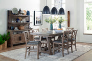 Lodge Dining - Upholstered “X” Back Counter Chair (Set of 2) - Siltstone - R&R Furniture Gallery (Fountain Valley, CA)