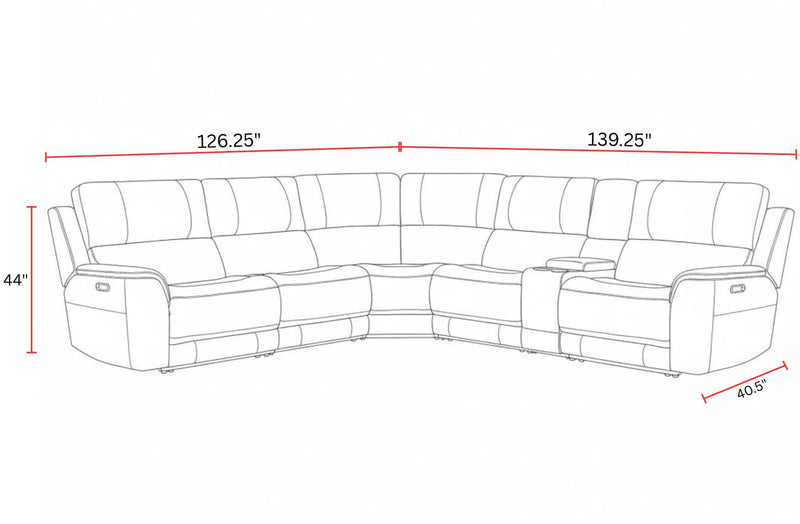 Easton - Power Reclining Sectional With Power Adjustable Headrests - R&R Furniture Gallery (Fountain Valley, CA)