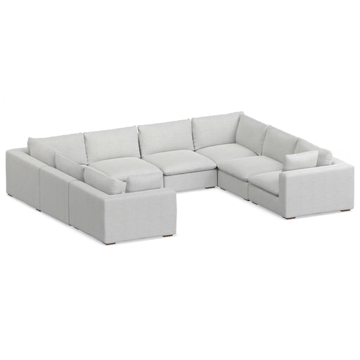Handcrafted Jasmine sectional sofa by Simpli-Home, stationary sectional with plush cushions and modern design in a cozy living room setting.