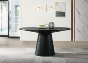 Jasper - 7 Piece Round Dining Room (Set of 7) - Ebony Black - R&R Furniture Gallery (Fountain Valley, CA)