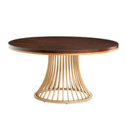 Camellia Field - Round Dining Table - Dark Brown / Gold - R&R Furniture Gallery (Fountain Valley, CA)
