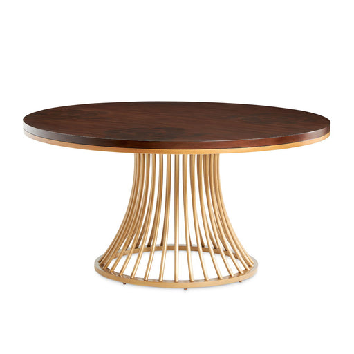 Camellia Field - Round Dining Table - Dark Brown / Gold - R&R Furniture Gallery (Fountain Valley, CA)