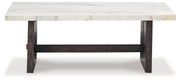 Burkhaus - Rectangular Cocktail Table - White / Dark Brown - R&R Furniture Gallery (Fountain Valley, CA)