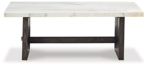 Burkhaus - Rectangular Cocktail Table - White / Dark Brown - R&R Furniture Gallery (Fountain Valley, CA)