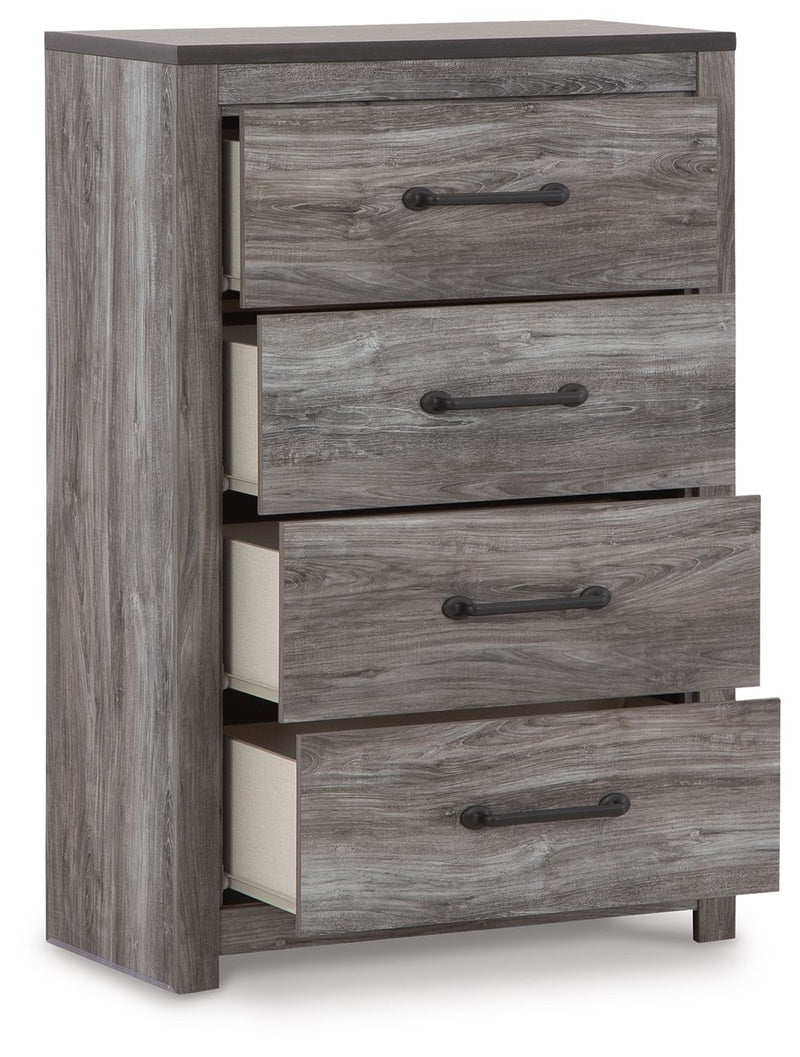 Bronyan - Four Drawer Chest - Dark Gray - R&R Furniture Gallery (Fountain Valley, CA)