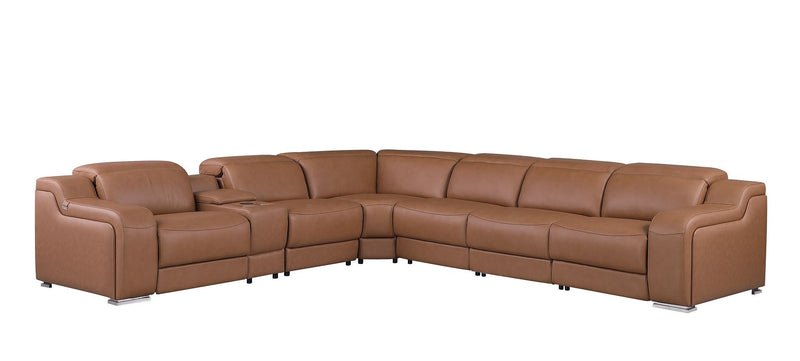 1116 - 7-Piece L-Shaped Sectional Sofa In With 3 Power Recliners & Power Headrests
