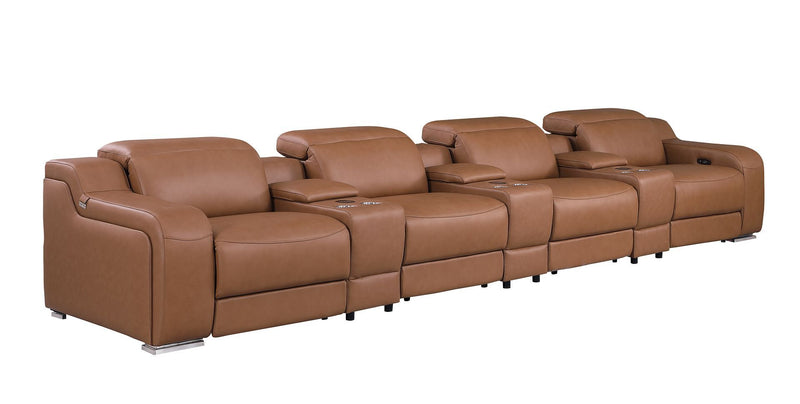 1116 - 7-Piece Modular Power Reclining Sofa In With 4 Power Recliners & Power Headrests