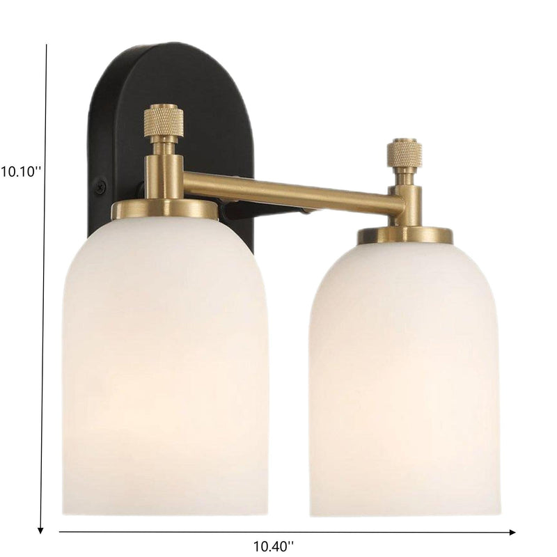 Vortex - 2 Lights Vanity In Style For Over Bathroom Mirror Wall Sconce - Black / Gold / White - R&R Furniture Gallery (Fountain Valley, CA)