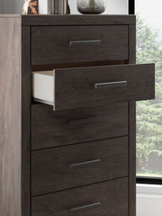 Prendonea - Five Drawer Chest - Charcoal - R&R Furniture Gallery (Fountain Valley, CA)