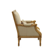 Daesha - Chair With Pillow - Tan Flannel & Antique Gold - R&R Furniture Gallery (Fountain Valley, CA)