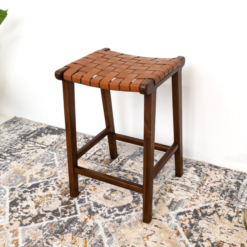 James - Mid-Century Modern Genuine Counter Stool - R&R Furniture Gallery (Fountain Valley, CA)