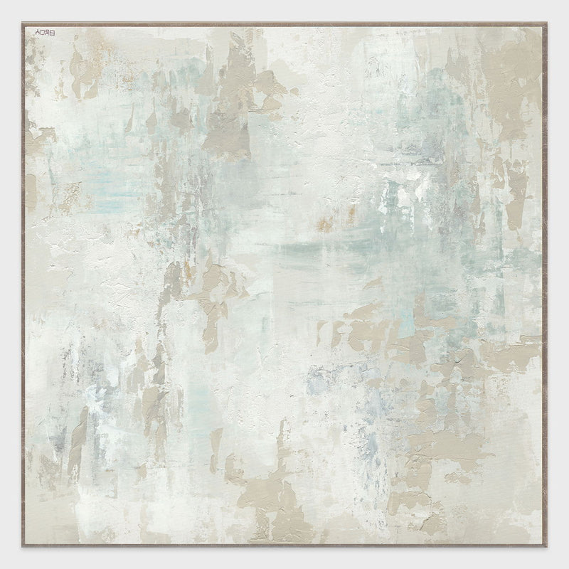 Sand - 48" x 48" Painting Art by Buddy Whitlock - Pearl Silver - R&R Furniture Gallery (Fountain Valley, CA)