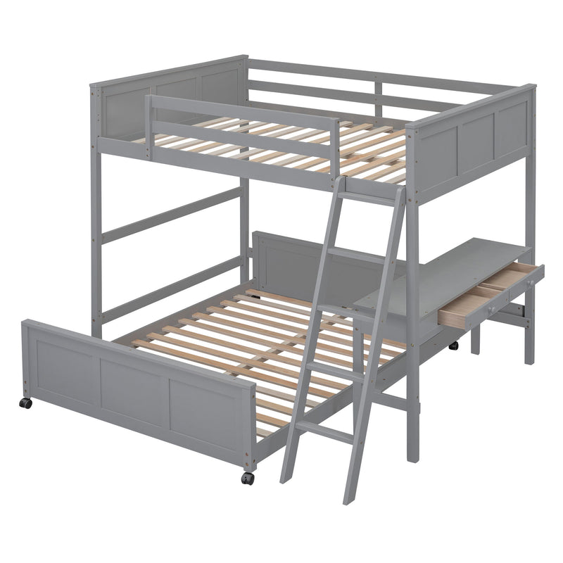Full Over Full Bunk Bed With Desk - R&R Furniture Gallery (Fountain Valley, CA)