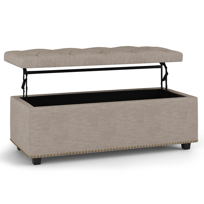 Hamilton - Upholstered Lift Top Rectangular Storage Ottoman - R&R Furniture Gallery (Fountain Valley, CA)