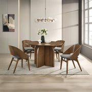 Delmon - Round Dining Table - Dark Walnut - R&R Furniture Gallery (Fountain Valley, CA)