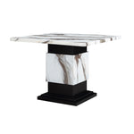 Sammi - Bar Table With And Pedestal Base - Black / White Print