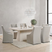 Warwick - Upholstered Rolling Dining Chair - R&R Furniture Gallery (Fountain Valley, CA)