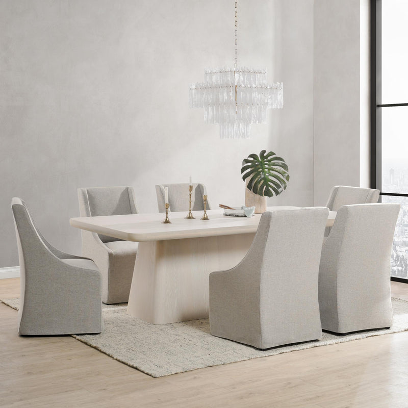 Warwick - Upholstered Rolling Dining Chair - R&R Furniture Gallery (Fountain Valley, CA)