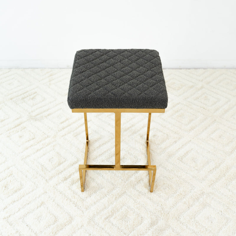 Joel - Mid Century Modern Luxury Upholstered Stool - R&R Furniture Gallery (Fountain Valley, CA)