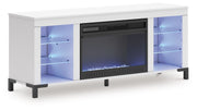 Brollevi - TV Stand With Fireplace - White - R&R Furniture Gallery (Fountain Valley, CA)