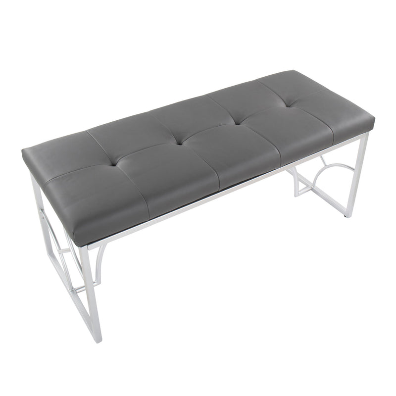 Lumi Source Constellation upholstered contemporary bench with sleek design and plush fabric for modern living spaces.