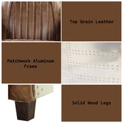 Brancaster - Chair - Retro Brown Top Grain Leather & Aluminum - R&R Furniture Gallery (Fountain Valley, CA)