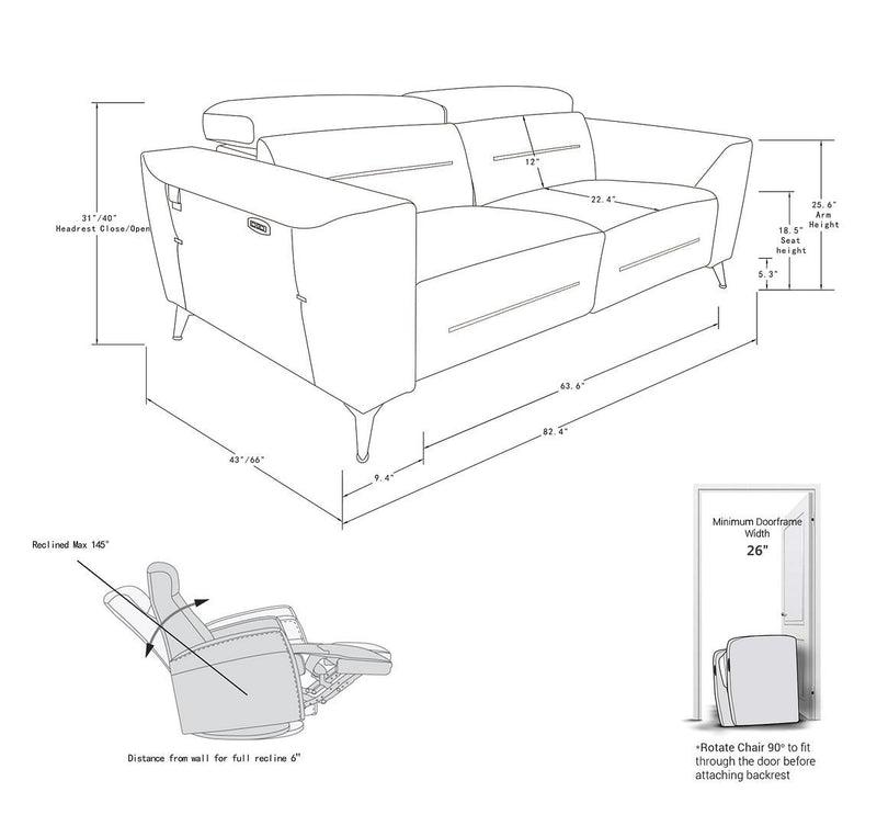 989 - Power Reclining Set With Power Headrest