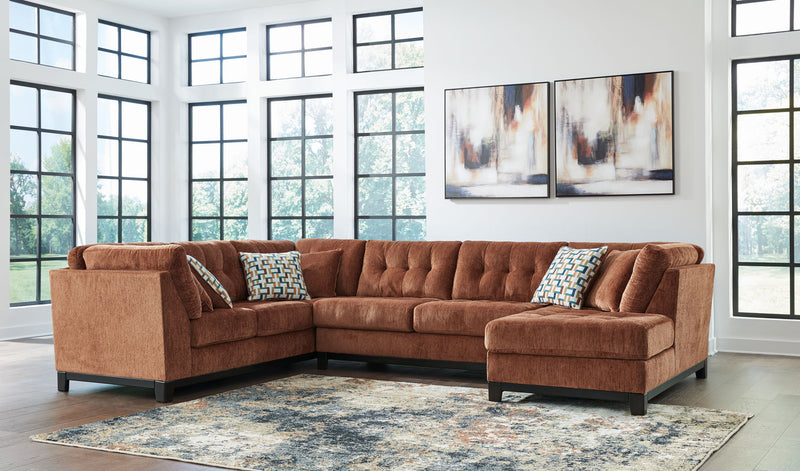 Laylabrook 3-Piece Sectional Sofa with Corner Chaise — Plush Upholstered Living Room Set in Spice