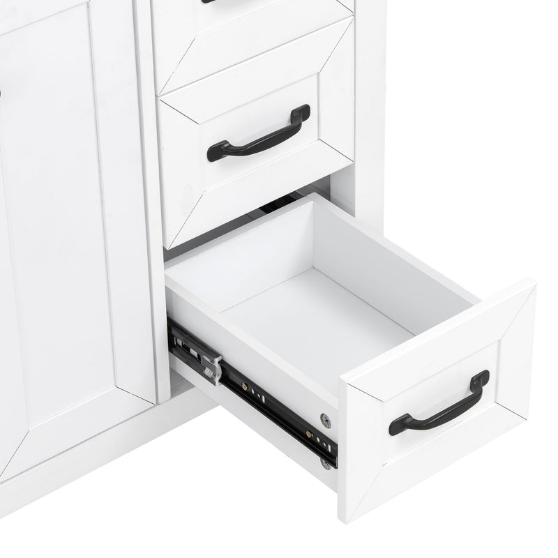 Bathroom Vanity With Sink, Freestanding Design, Soft Close Doors & Drawers - White