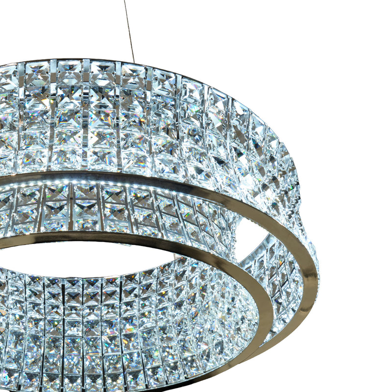 Michael Amini Lighting - Galaxy 24" Round LED Crystal Chandelier - Chrome