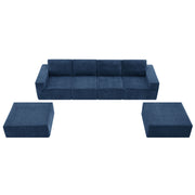 Modular U Shaped Sectional With Ottomans, Luxury Cloud Floor Couch With Deep Seat Fully Compressed Upholstered Sofa - R&R Furniture Gallery (Fountain Valley, CA)