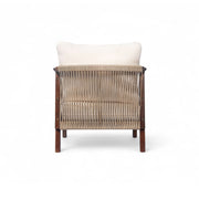 Outdoor Lounge Chair With Woven Backrest, Solid Wood Frame, Comfortable Cushions - R&R Furniture Gallery (Fountain Valley, CA)