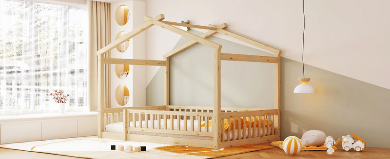 Bed House Bed Frame With Fence - R&R Furniture Gallery (Fountain Valley, CA)