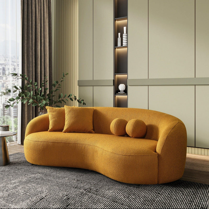 Drake - Japandi Style Curvy Boucle Sofa - R&R Furniture Gallery (Fountain Valley, CA)