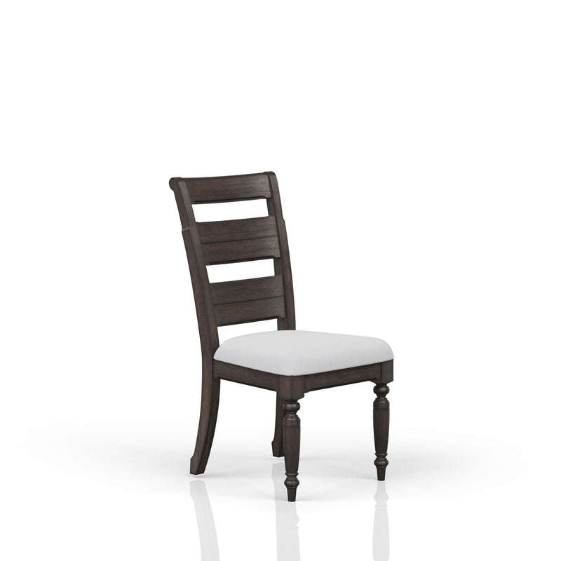 Upholstered Seat Ladderback Side Chair (Set of 2) - Coffee - R&R Furniture Gallery (Fountain Valley, CA)
