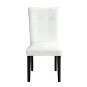 Hussein - Side Chair (Set of 2) - White Synthetic Leather & Black - R&R Furniture Gallery (Fountain Valley, CA)