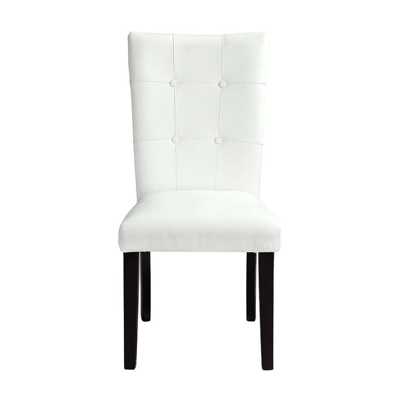 Hussein - Side Chair (Set of 2) - White Synthetic Leather & Black - R&R Furniture Gallery (Fountain Valley, CA)