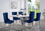 Valdevers - 7 Pc. Dining Table Set, Navy Chairs