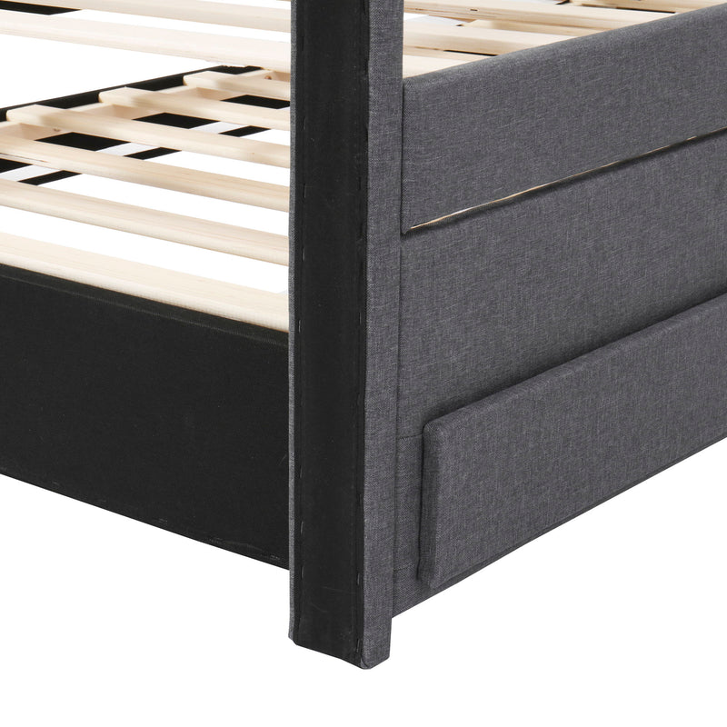 Upholstered Design Platform Bed With Trundle - R&R Furniture Gallery (Fountain Valley, CA)