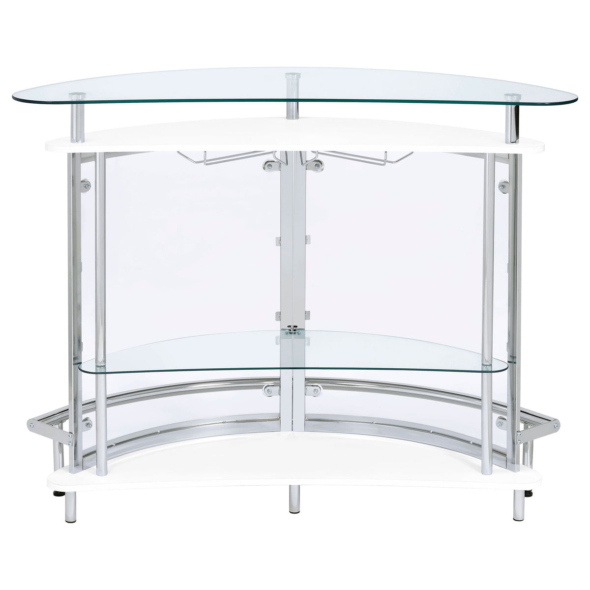 Strick - Freestanding Glass Top Home Bar Wine Cabinet - White