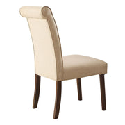 Gasha - Side Chair (Set of 2) - Beige Linen & Walnut - R&R Furniture Gallery (Fountain Valley, CA)